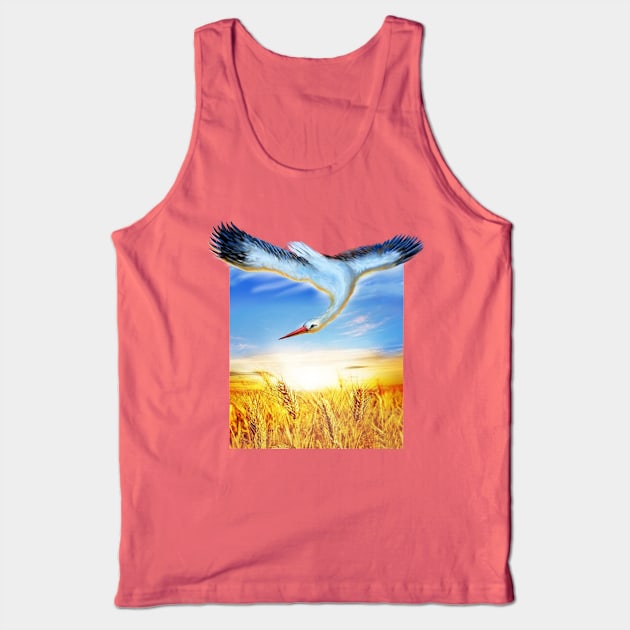 Stork and field Tank Top by xlhombat